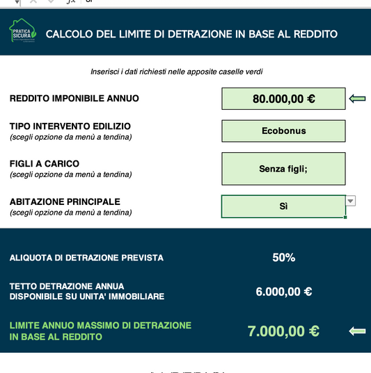 SEMPLIFICATORE per il calcolo del massimale detraibile 2025