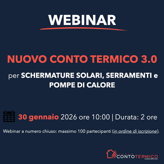 WEBINAR sul NUOVO CONTO TERMICO 3.0